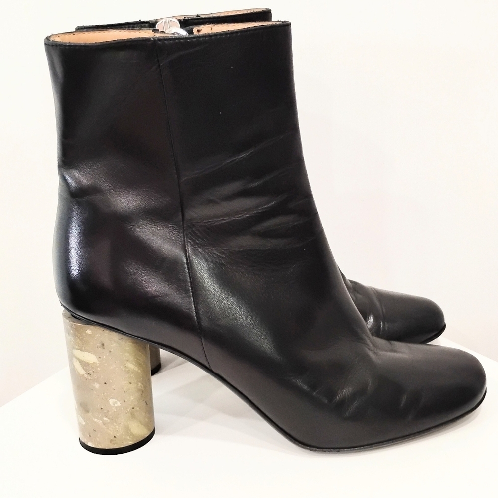 ACNE STUDIOS BLACK LEATHER ANKLE BOOTS - Picture 7 of 15